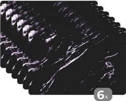 Placemats - Marmer - Stenen - Paars - Onderleggers placemats - Onderlegger - 45x30 cm - 6 stuks