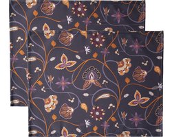 Placemats met boho print - set van 2 paarse placemats - 45x35 cm - stoffen placemats - wasbaar - feestdecoratie - tafeldecoratie - placemats kerstsfeer