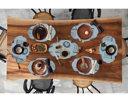 Placemats ovaal - Onderleggers - Ovale placemats - Klok - Patronen - Vintage - 10 stuks