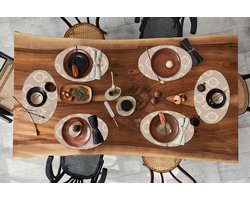 Placemats ovaal - Onderleggers - Ovale placemats - Londen - Klok - Patroon - Vintage - 6 stuks