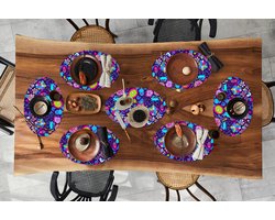 Placemats ovaal - Onderleggers - Ovale placemats - Meisjes - Konijn - Roze - Patronen - Girl - Kids - Kinderen - 8 stuks