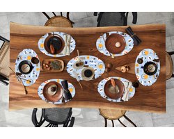 Placemats ovaal - Onderleggers - Ovale placemats - Patronen - Cupcake - Theepot - Thee - 8 stuks