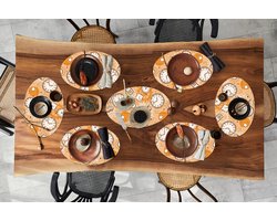 Placemats ovaal - Onderleggers - Ovale placemats - Patronen - Klok - Zandloper - 10 stuks