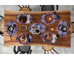Placemats ovaal - Onderleggers - Ovale placemats - Patroon - Thee - Kop - Theepot - 10 stuks