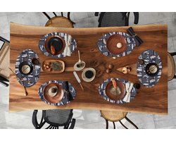 Placemats ovaal - Onderleggers - Ovale placemats - Puber - Boeken - Boekenkast - Patroon - 6 stuks