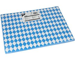 Placemats papier "Beiers blauw" 30 x 40 cm tafelmatje blauw/wit (100 stuks)