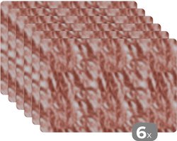 Placemats - Roze - Luxe - Stenen - Marmer - Onderlegger - Afdekplaat voor kookplaat - 45x30 cm - 6 stuks