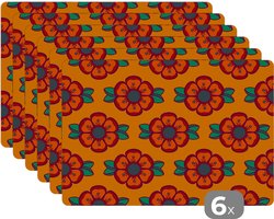 Placemats - Rozen - Retro - Design - Vintage look - Hittebestendig - Anti- Slip - Onderlegger - Afneembaar - 45x30 cm - 6 stuks