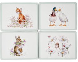 Placemats Set - Tafelonderleggers - Eettafel Beschermen - Vier Verschillende Designs - 23 cm Breed - Multicolor