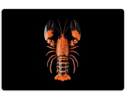 Placemats Set - Tafelonderleggers Onderzetters - Keuken Decoratie - Waterproof Vinyl Materiaal - 45x30 cm - Oranje Zwart