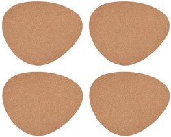Placemats, Set van 4 Stuks, Kiezel Vorm, Kurk, 38 x 30 CM, Naturel - Mikasa