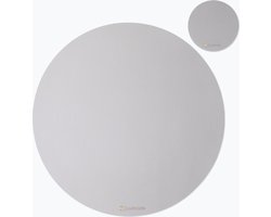 Placemats - Set van 6 Paar - Grijs - Onderzetters - Lederlook - Kunststof - Rond - Eettafel - Krasbestendig - Waterafstotend