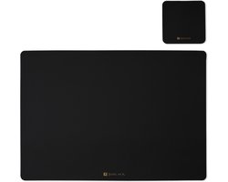 Placemats - Set van 6 Paar - Zwart - Onderzetters - Lederlook - Kunststof - Rechthoekig - Eettafel - Krasbestendig - Waterafstotend