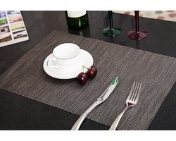 Placemats | Set van 6 stuks | Antraciet |30 x 45cm | Anti-slip |Hittebestendig |Onderhoudsvriendelijk