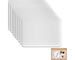 Placemats - Tafelbescherming - Transparant Warmtebestendig - 8 Stuks - Wit