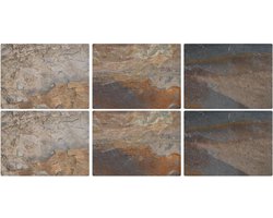 Placemats - Tafelmatten Onderleggers - Tafel Beschermen - Kurk Achterkant - 30.5 x 23 cm - Multicolor