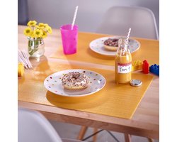 Placemats/placemats, 4 stuks, 45 x 32,5 cm, polypropyleen, geschikt voor levensmiddelen, afwasbaar, geel/zonnegeel, saleen editie: Coolorista