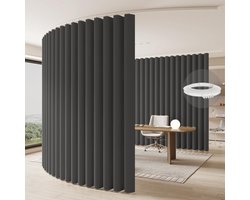 Plafondgemonteerd Ruimteverdeler Gordijn met Rail 213 x 270 cm – Flexibele Kamerscheiding & Privacy Gordijn – Grijs – Faisal