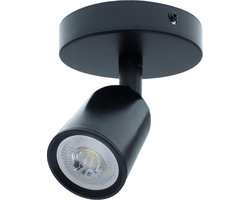 PLAFONDLAMP - 1 LICHTS - MODERNE BADKAMERLAMP - OPBOUWSPOT ZWART - 106x106x144mm