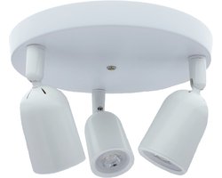 PLAFONDLAMP - 3 LICHTS - MODERNE BADKAMERLAMP - OPBOUWSPOT WIT - 248x248x156mm