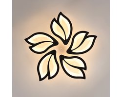 Plafondlamp - 60cm - Groot - 45W - Dimbare LED - 4200LM - Bloemblaadjes Ontwerp - Met Afstandsbediening - Acryl - 5 Koppen