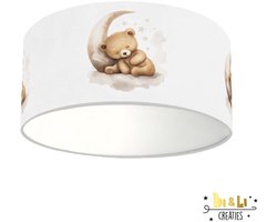 Plafondlamp Beer op maan-sfeerverlichting-kinderkamer-incl diffuser-beer-incl plafondfitting-maan