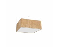 Plafondlamp CORK Wit / Kurk 3xE27