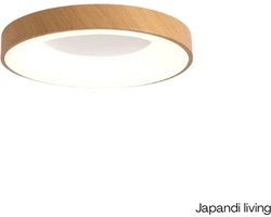 Plafondlamp - Dimbaar - Interieur - Plafonniere - Plafond lamp - Led - Hout - Woonkamer - Slaapkamer - Hal - 30cm