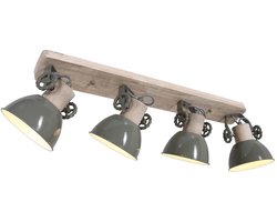 Plafondlamp Gearwood 2729G Groen Hout Metaal E27 Fitting Draaibaar en Kantelbaar - Mexlite