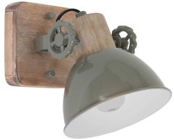 Plafondlamp Gearwood 7968G Groen Draaibaar en Kantelbaar Hout en Metaal E27 Fitting - Mexlite