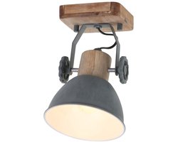 Plafondlamp Gearwood 7968GR Grijs Draaibaar & Kantelbaar Hout/Metaal E27 fitting - Mexlite