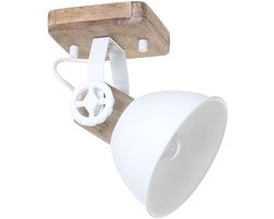 Plafondlamp Gearwood 7968W Wit E27 fitting Draaibaar en Kantelbaar Hout en Metaal Trendy Mexlite