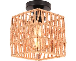 Plafondlamp Geweven Slaapkamer Plafonnière Boheemse Stijl E27 voor Slaapkamer Beige