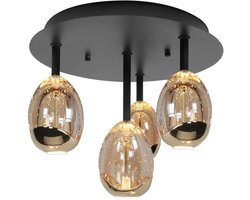 Plafondlamp Golden Egg 4 Lichts Led Amber - Zwart Ø 35cm