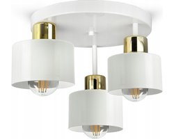 Plafondlamp Industrieel Wit Goud - Retro - Metaal - Woonkamer, Kinderkamer, Slaapkamer - Plafonnière - 3x E27 fitting - excl. lichtbron
