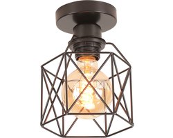 Plafondlamp Industrieel Zeshoek Plafondverlichting Modern Metaal voor Slaapkamer Woonkamer Keuken Zwart