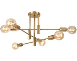 Plafondlamp Industriële 6-Lichts E27 Plafonnière Woonkamer Plafondlampen 2 Stuks voor Slaapkamer Keuken Goud