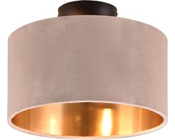 Plafondlamp Julieta - Moderne Lamp - Woonkamer Verlichten - Fluwelen Kap - 30 cm Diameter - Mat Zwart