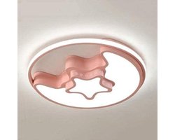 Plafondlamp Kinderkamer - Kinderlamp Sterren - Sfeervolle Verlichting - Astro Design - 48x48 cm - Roze