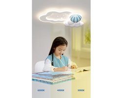 Plafondlamp Kroonluchters Schattig voor Slaapkamer Cartoon Beer Ballon Inbouwmontage 48W Dimbaar LED Wit Groot armatuur voor jongensmeisjeskamer Kinderkamer