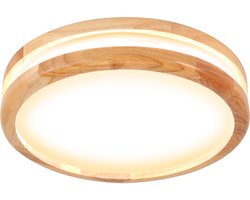 Plafondlamp Led 24W Moderne Plafonnière Houten 30cm voor Woonkamer Keuken Slaapkamer Warm Licht