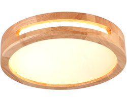 Plafondlamp Led 24W Moderne Rond Plafonnière Houten 30cm voor Woonkamer Keuken Slaapkamer Warm Licht