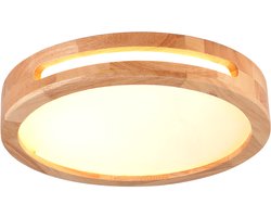 Plafondlamp Led 30W Moderne Rond Plafonnière Houten 40cm voor Woonkamer Keuken Slaapkamer Warm Licht