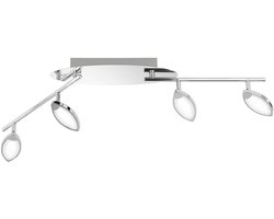 Plafondlamp LED keuken moderne LED plafondlamp 4 vlammen plafondspot woonkamer draaibaar, dimbaar, 4x 5W 330Lm warm wit, LxBxH 87,5x9x13 cm, Wofi 9482.04.01.6000
