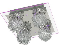Plafondlamp LED violet aluminium glas metaal SAPHIR 990013-4