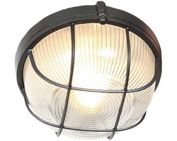 Plafondlamp Lisanne 1342ZW | Zwart metaal en glazen kap | Ø 17 cm, hoogte 8 cm | Mexlite | Trendy design voor binnengebruik