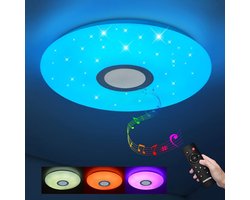 Plafondlamp met afstandsbediening en app dimbaar - 24W/36W - Bluetooth - sterrenhemel - kleurwissel RGB - warm wit/koud wit - IP44 waterdicht