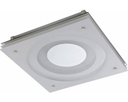 Plafondlamp metaal wit satijn