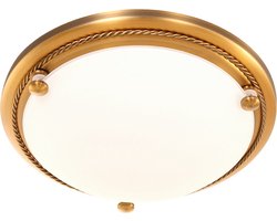 Plafondlamp | Ø2,9 cm | ceiling and wall | E27 | brons bruin wit | glas metaal | klassiek landelijk