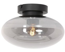 Plafondlamp Reflexion Smoke 25cm Zwart Metaal en Glas Steinhauer